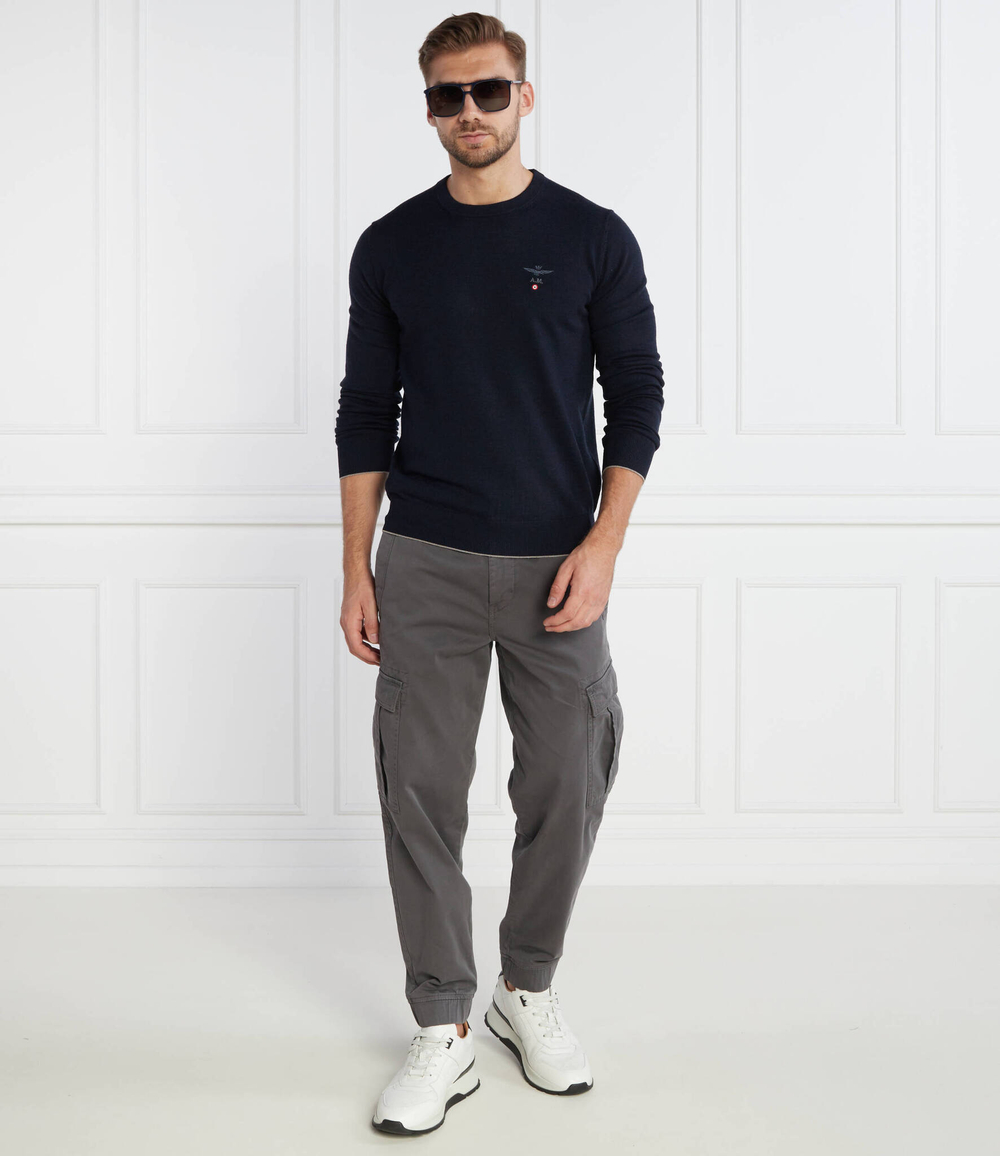 Хлопковый свитер Aeronautica Militare - темно-синий(MA1388L415)