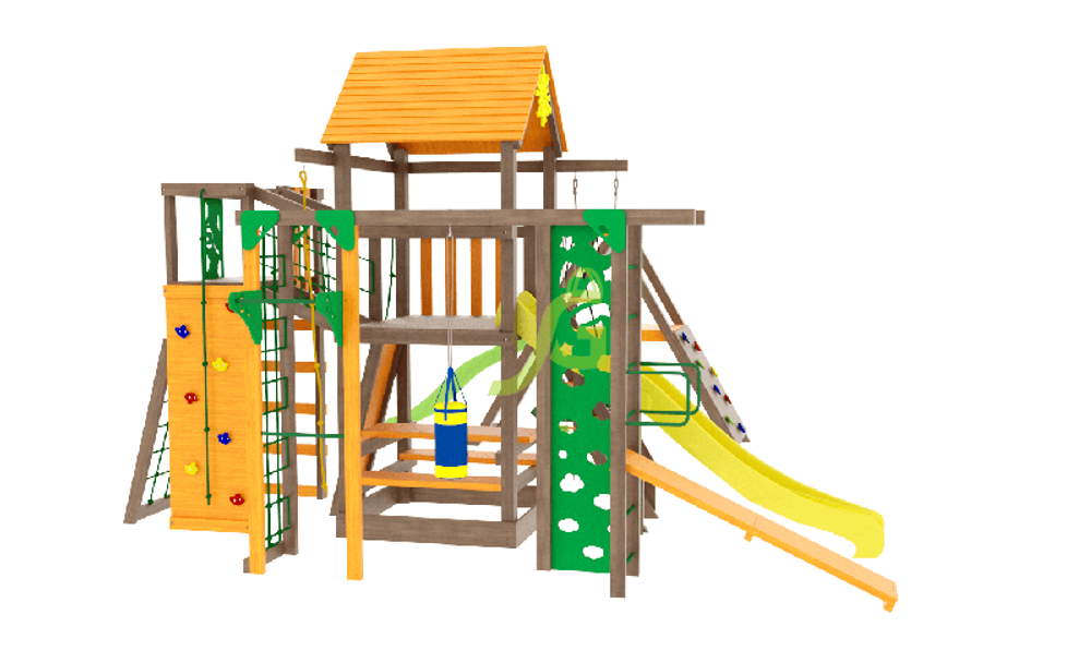 Детская площадка Спорт 3 с качелями гнездо 100см