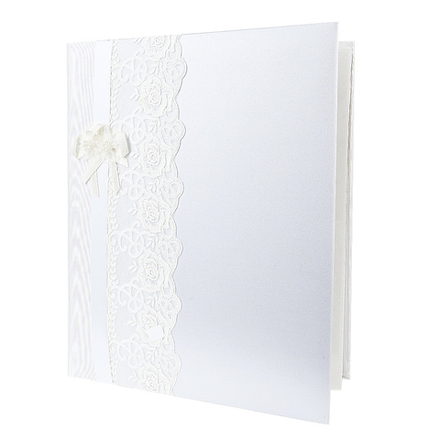 Альбом для фотографий (свадебный) "Кружева" (28*33*4,5см.) на 240 фотографий (10*15см.) + 3-и магнит