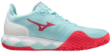 Женские теннисные кроссовки Mizuno Wave Enforce Tour CC - tanager turquoise/fiery coral 2/white