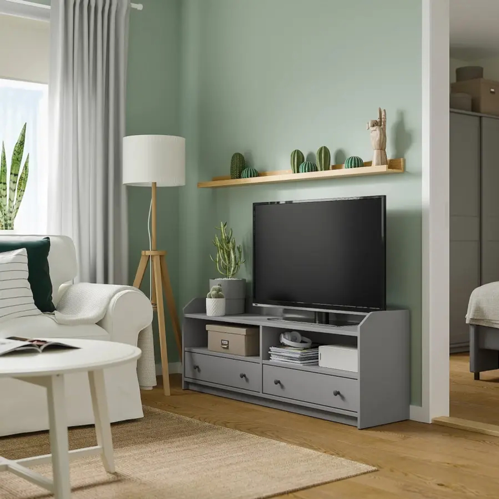 Тумба под ТВ - IKEA HAUGA, 138x36x54 см, серый ХАУГА ИКЕА