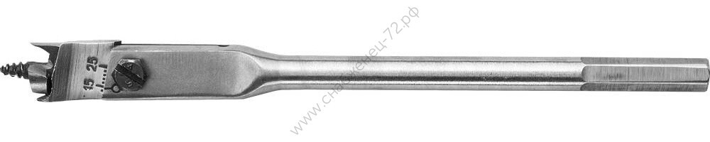 Сверло перовое по дереву, регулируемое, d=15-45мм, STAYER Professional