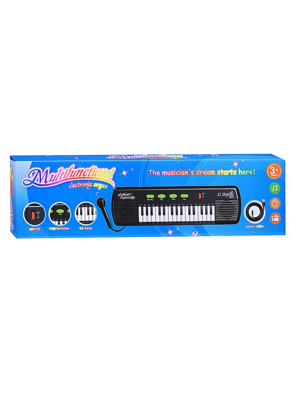 Игрушка музыкальная Синтезатор с микрофоном (3190B)