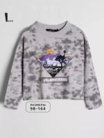 Лонгслив для девочки серый, варенка