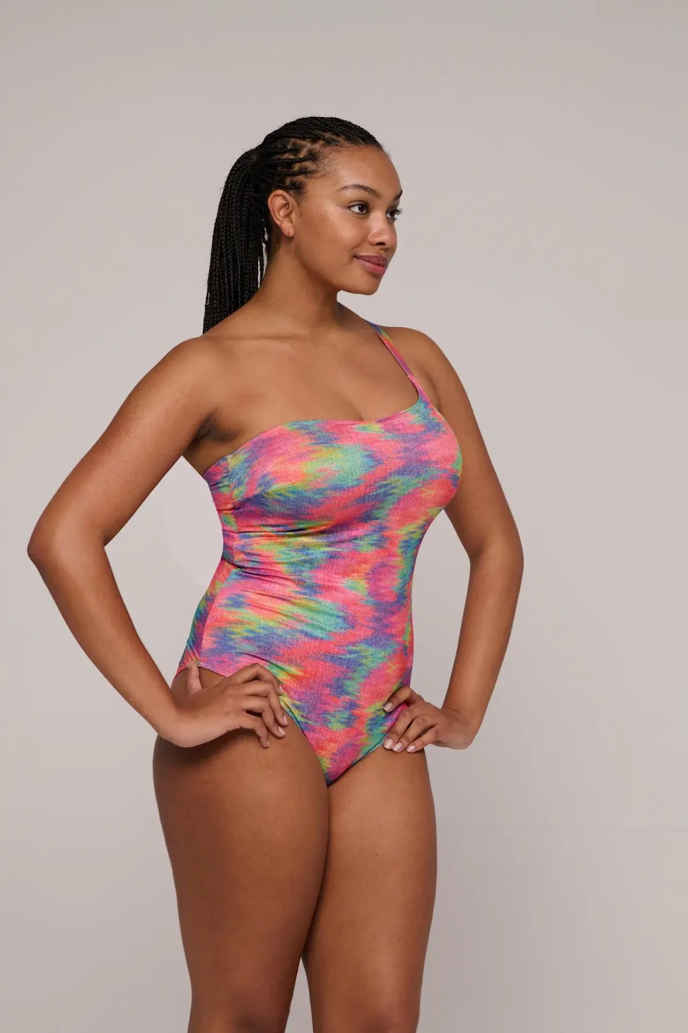 PRIMADONNA Купальник асимметричный, радужный
