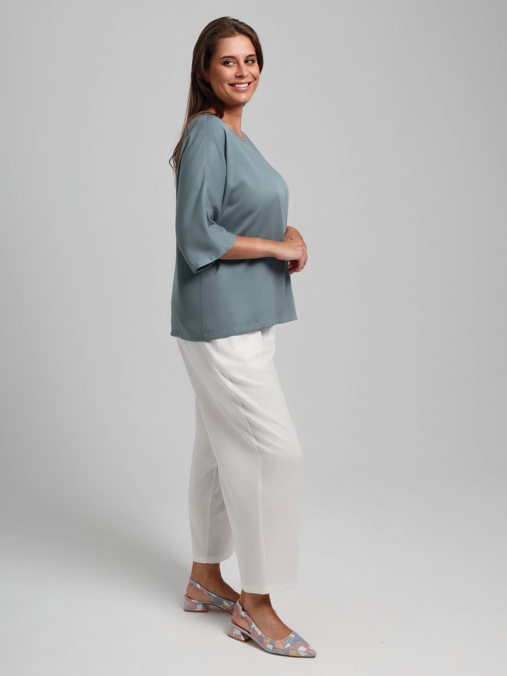 Блузка Летний драйв-2 Виотекс СЕРЫЙ