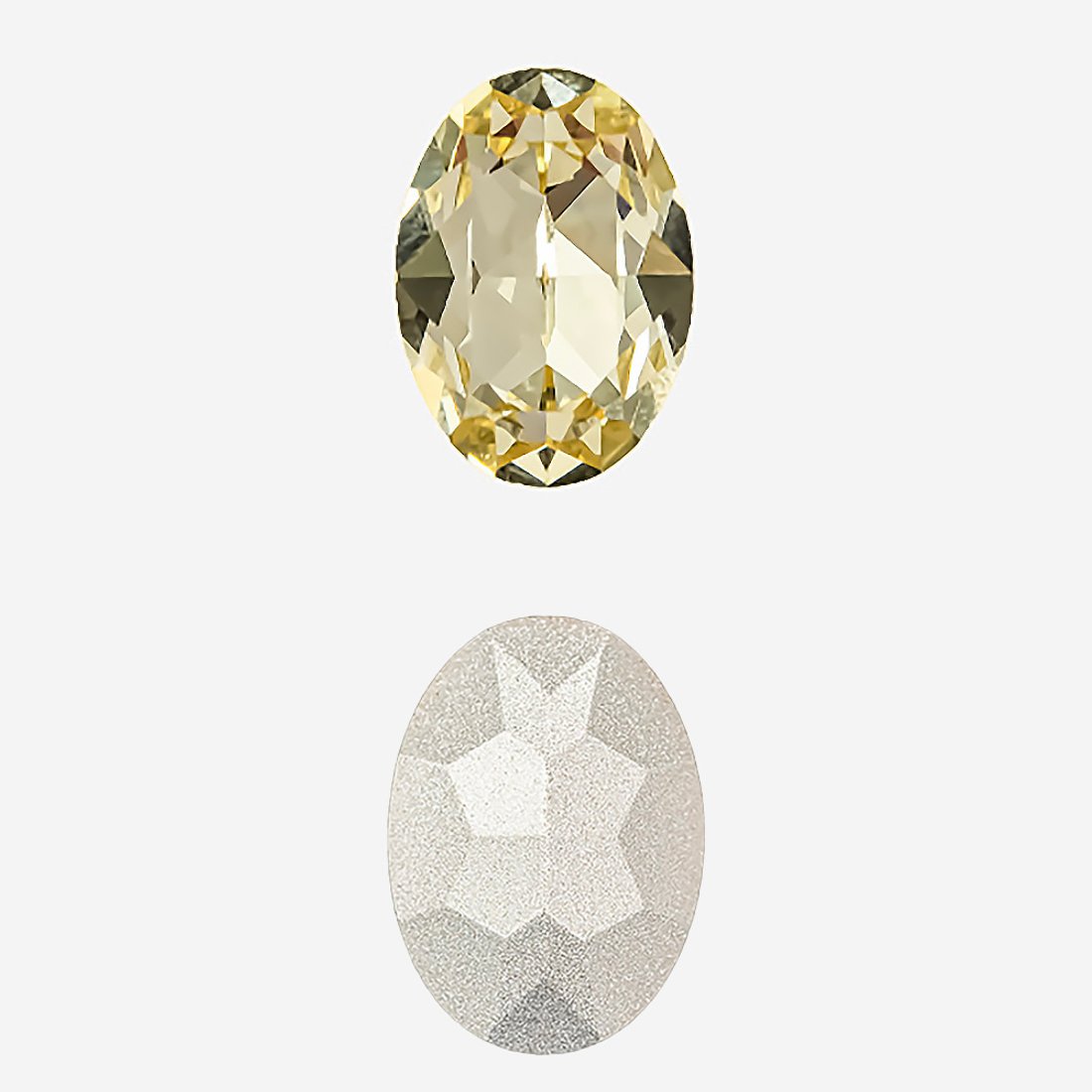Кристалл Овал (Oval Fancy Stone), оттенок "Лимонад"/"Jonquel", 14*10мм