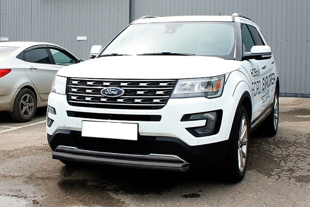 Защита переднего бампера Ford Explorer (2017-2019) d76 черная