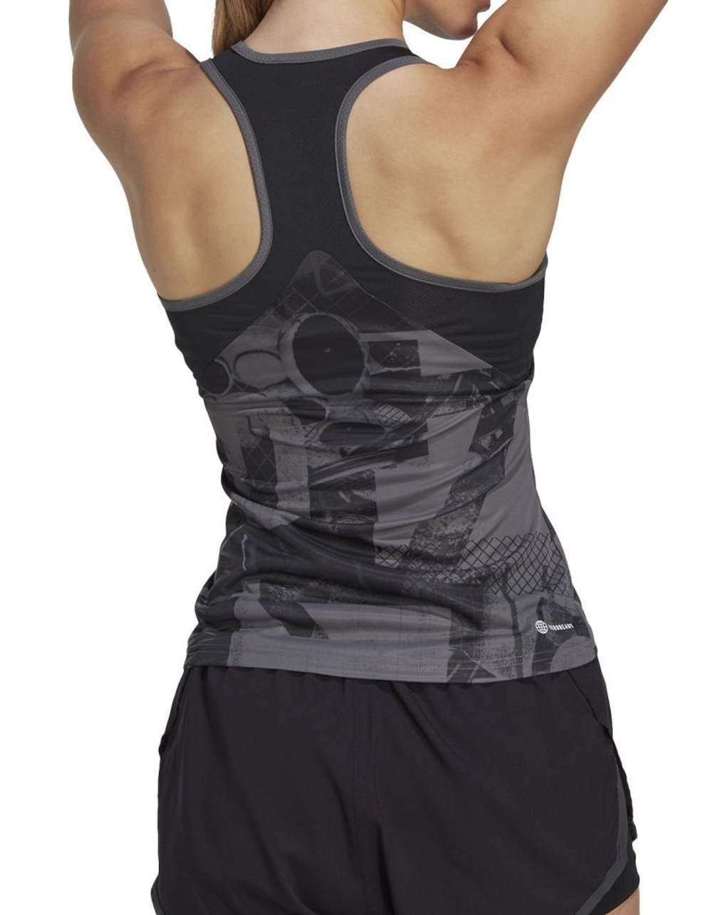 Топ теннисный Adidas Club Graphic Tank - grey five/black/carbon