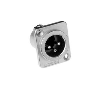 Amphenol AC3MDZ - Разъем XLR, 3 контакта, штекер, фланец D-типа, штампованные контакты, цвет никель