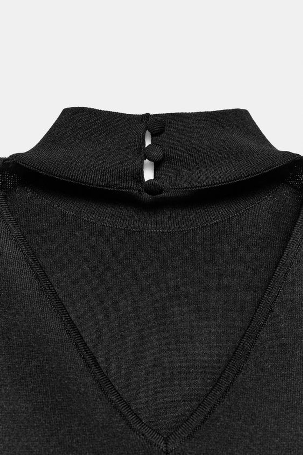 ZARA ТРИКОТАЖНЫЙ ТОП С ОТКРЫТОЙ СПИНОЙ, ЧЕРНЫЙ