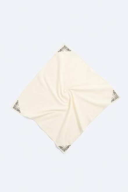 ZARA БАНДАНА С ЭФФЕКТОМ ПОТЕРТОСТИ И ВЫШИВКОЙ, ЭКРЮ