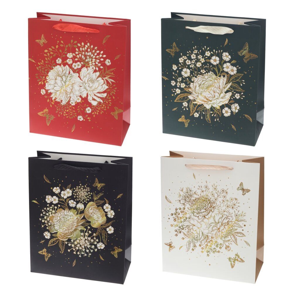 GAEM Пакет подарочный (бумага 230г/м2, блок микс 12шт), L26 W12 H32 см, 4в.