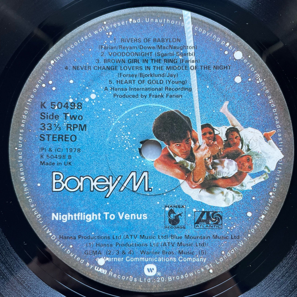 Винтажная виниловая пластинка LP Boney M. Nightflight To Venus (Англия 1978)