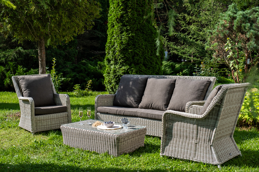 "Гляссе" лаунж-зона из искусственного ротанга, цвет бежевый