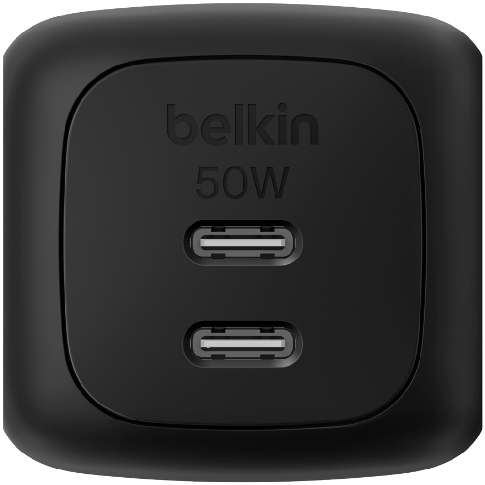BELKIN 50w Dual USB-C PD wall Charger with PPS, Black