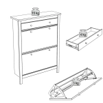 САГА тумба для обуви, 2 двери 1 ящик, 92х122 белая