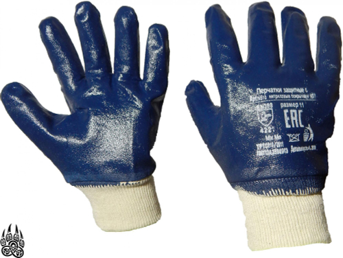 Перчатки синие нитрил