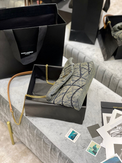 Saint Laurent Loulou Puffer Denim Bag 23 cm