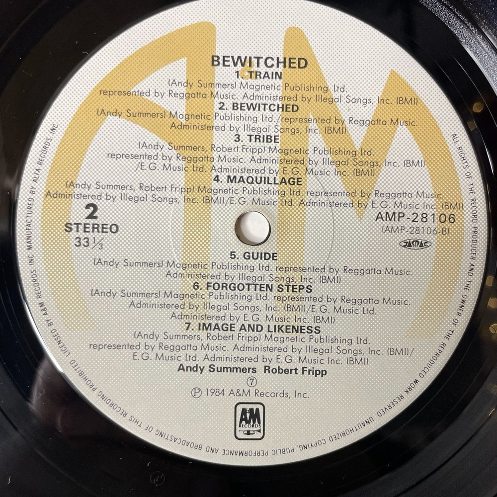 Винтажная виниловая пластинка LP Andy Summers, Robert Fripp (Ex King Crimson) Bewitched (Japan 1984) (Obi)