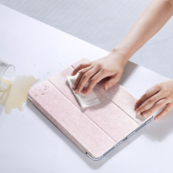 Чехол книжка розового цвета от Dux Ducis для Apple iPad Pro 13 с 2024 года, серия Unid Series Case, с держателем Apple Pencil и функцией автоматического перехода в спящий режим