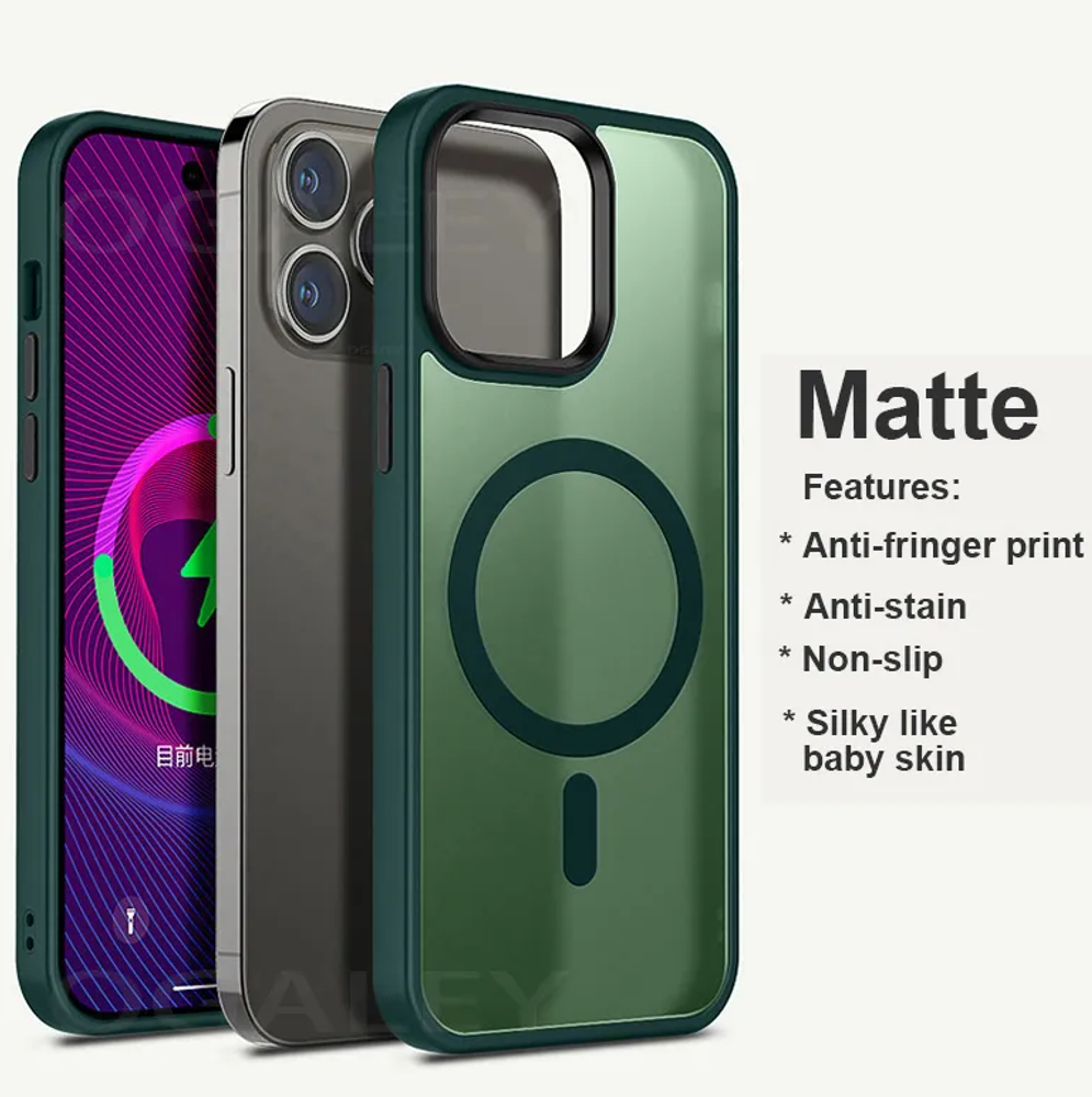 Чехлы для iPhone 11 матовый с Magsafe (зеленый)