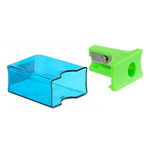 Точилка Runtop, одинарная, с контейнером, серия "Бирюза", фигурный корпус, 3.5*2.5 см