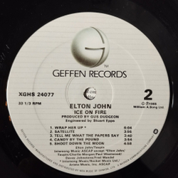 Винтажная виниловая пластинка LP Elton John Ice On Fire (Canada 1985)