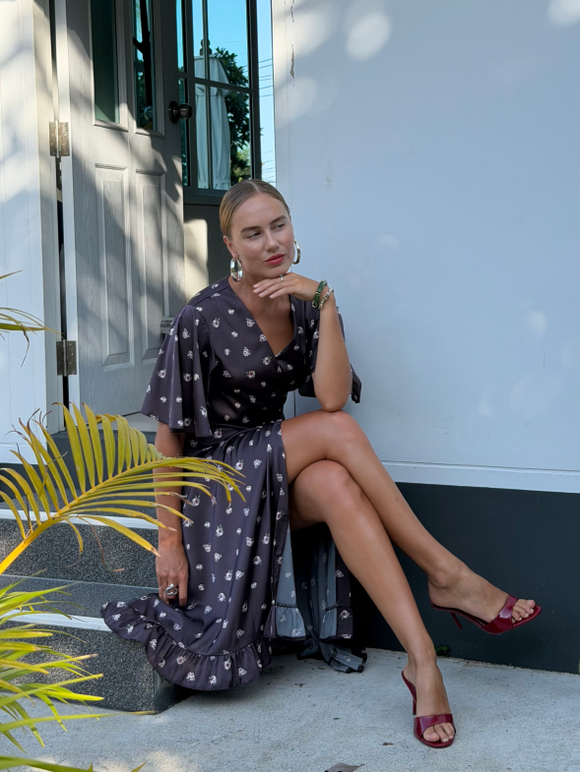 Платье Тюлип цветочный шоколад