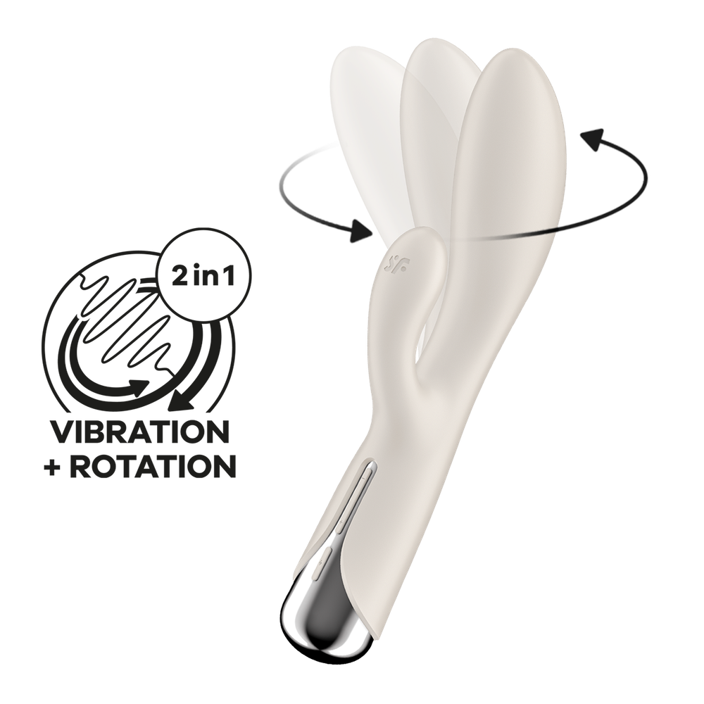 Вибратор кролик Satisfyer Spinning Rabbit 1, бежевый