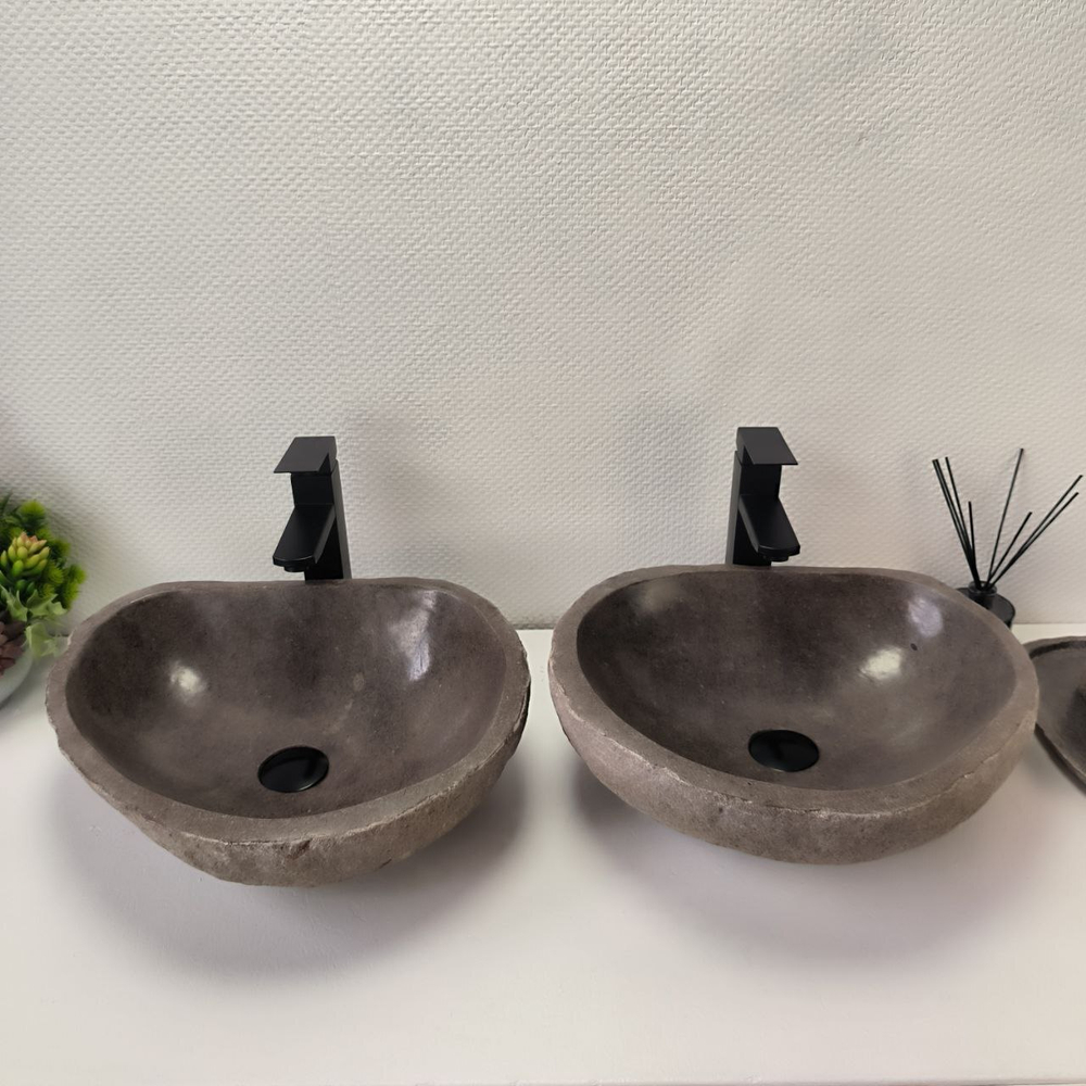 Раковина из речного камня ПАРА! RS-63827 46*39*15 2шт 0126
