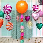 Шар (18"/46 см) Круг, Леденец, Фуше 1 шт.