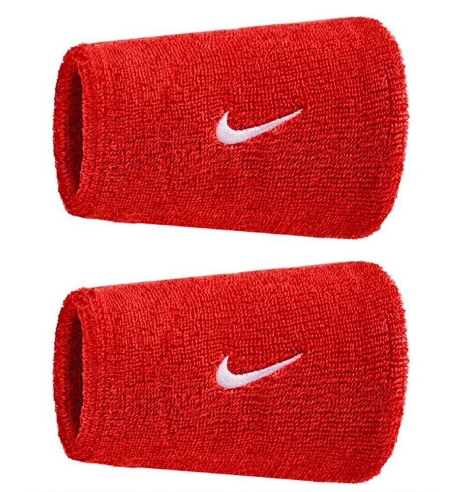 Напульсник теннисный Nike Swoosh Double-Wide 2P - university red/white