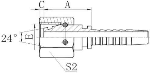 Фитинг DN 06 DKO-L (Г) 14x1.5 8 (CH17)