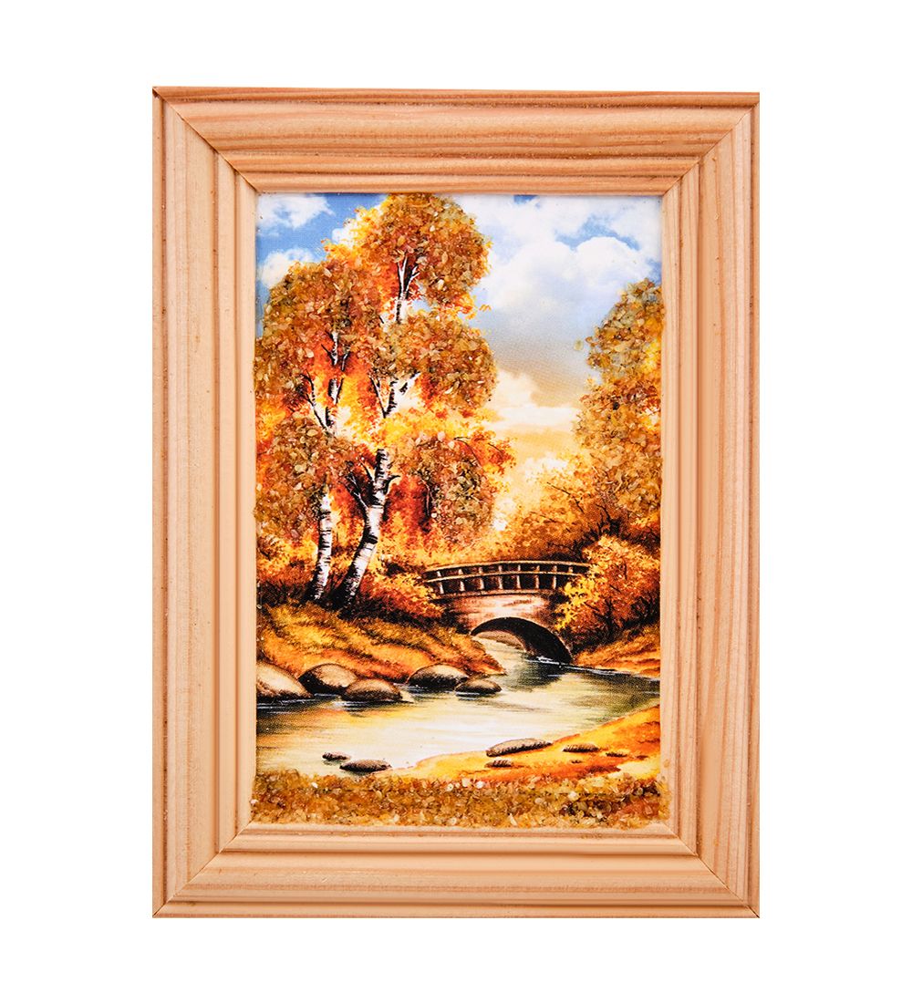 AMB-56/ 6 Картина «Красота природы» (с янтарной крошкой) дер.рамка 8х12