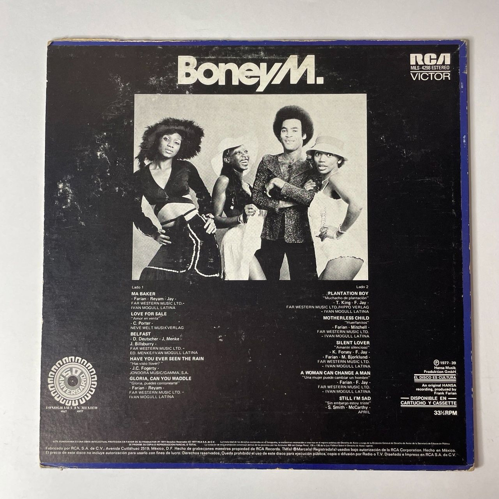 Винтажная виниловая пластинка LP Boney M Бони М Love For Sa le (Мексика 1977)