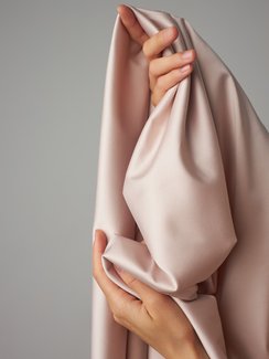 Атлас (сатин) оптом эластичный бельевой, серебристый пион 168 (мерный лоскут)