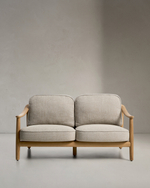 Уличный 2-х местный диван Elunda из тикового дерева и бежевой веревки