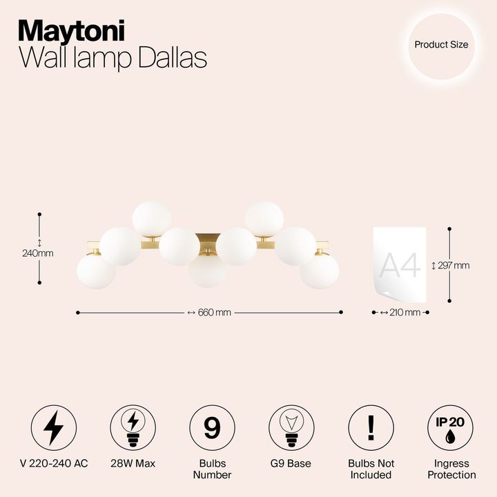 Бра Maytoni Dallas MOD547WL-09BS