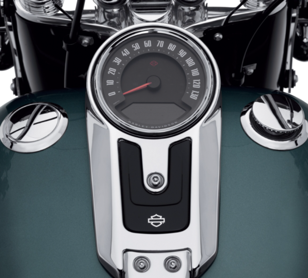 Harley-Davidson® Комплект крышки топливного бака и крышки левого бака — хром
