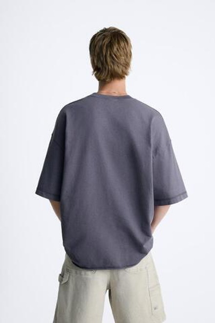 ZARA ТОЛСТОВКА В СТИЛЕ OVERSIZE С ПОТЕРТЫМ ЭФФЕКТОМ, ЛИЛОВЫЙ