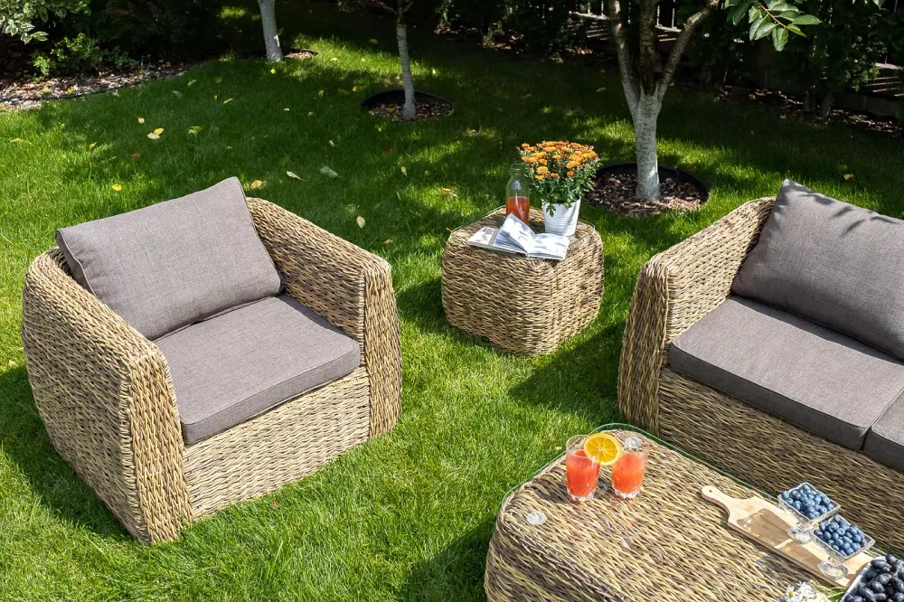 "Кальяри" лаунж-зона из искусственного ротанга (гиацинт), цвет соломенный