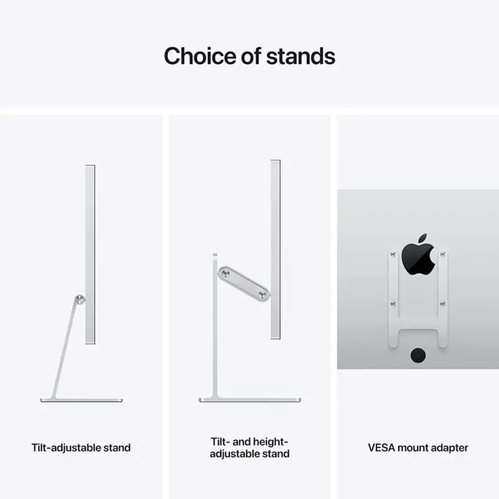 Монитор Apple Studio Display 5K Retina 27", нанотекстурное стекло, подставка с регулировкой наклона и высоты, серебристый (MMYV3)