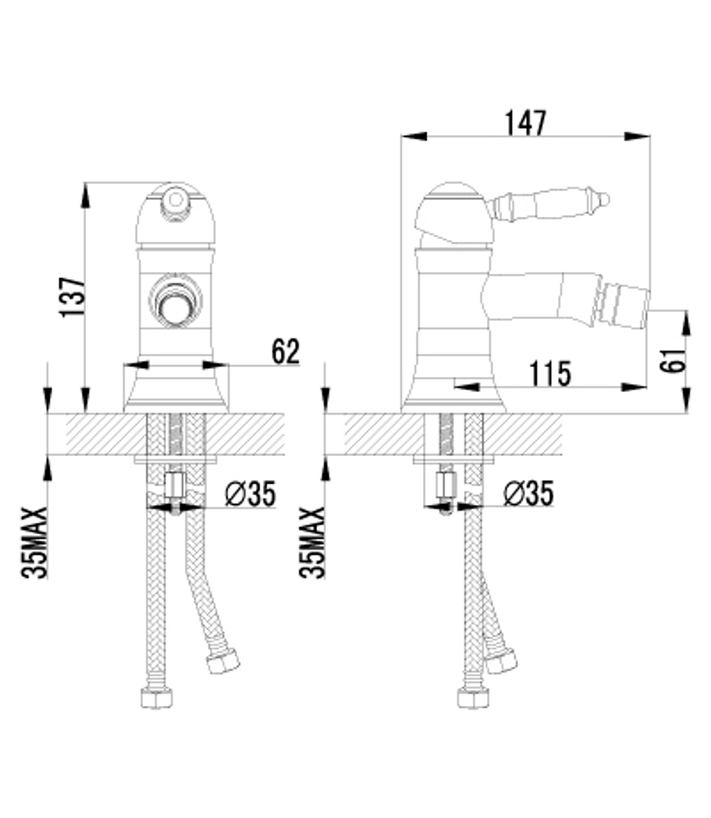 Смеситель для биде LEMARK VILLA – LM4808B