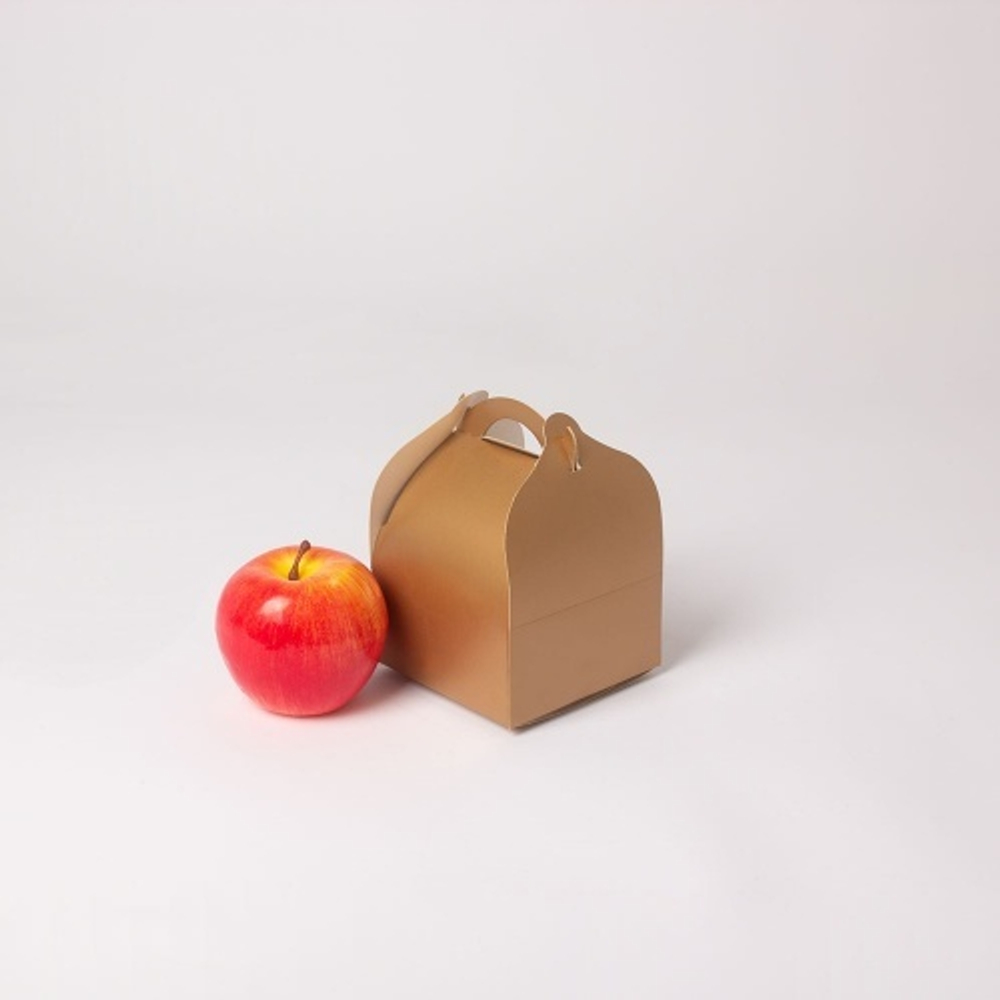 Коробка сундучок 10x5x10, золотая, картон