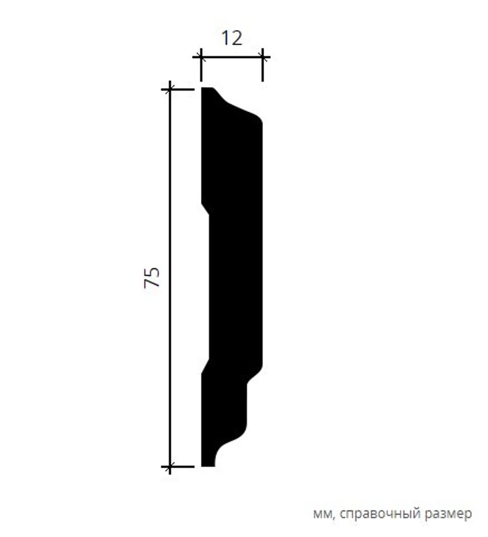 Молдинг пенополиуретан, 2000x12x75 мм