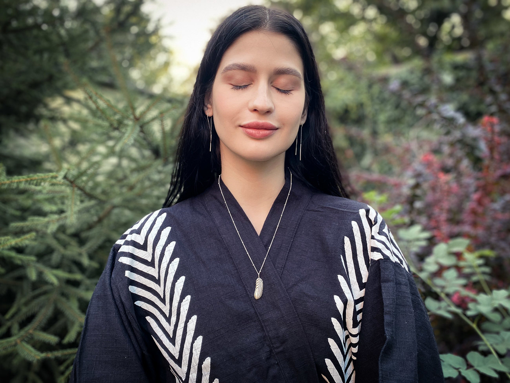 Подвеска ПЕРО с цепочкой, серебро