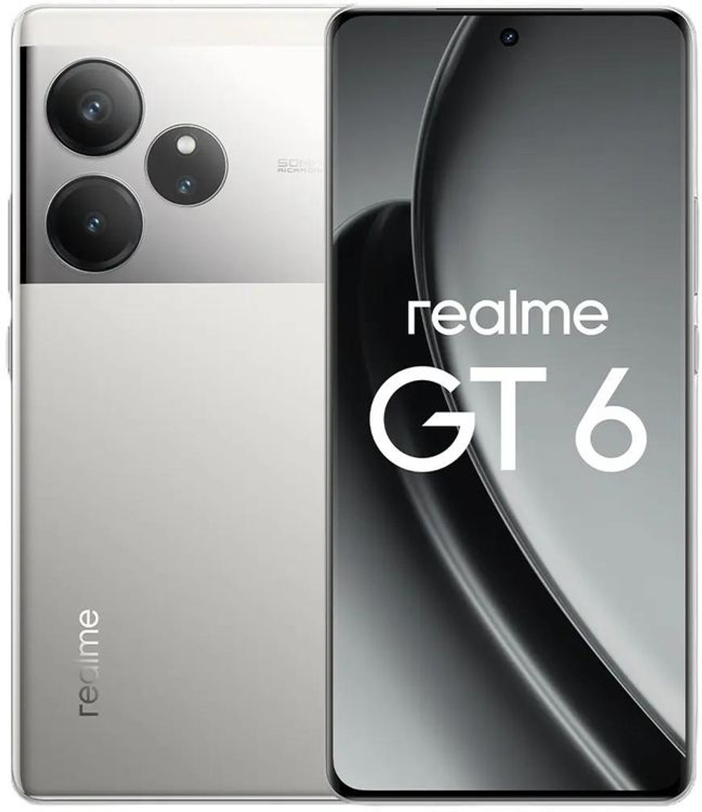 6.78" Смартфон REALME GT 6 12/256Gb,  RMX3851,  NFC,  AMOLED,  120Гц,  5500мAч,  серебристый