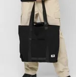 Шоппер FOS Объёмный из плотного хлопка с ручками из стропы черный