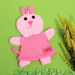 Мочалка-варежка для тела детская «Water Magic - Зайка Ева», цвет розовый, 26*19 см (ZIP пакет)